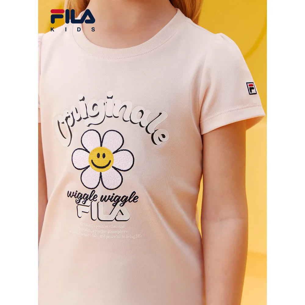 (105-165cm) FILA KIDS x Wiggle Wiggle Summer Short Sleeve T-shirt for girls in Candy Light Pink