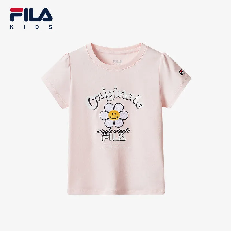 (105-165cm) FILA KIDS x Wiggle Wiggle Summer Short Sleeve T-shirt for girls in Candy Light Pink