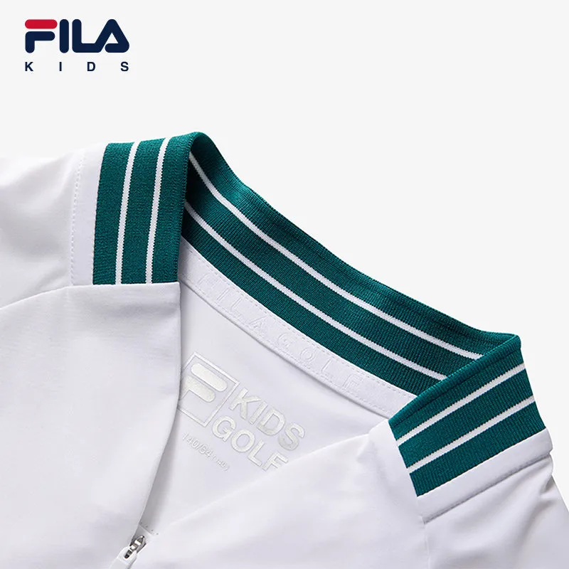 (130-165cm) FILA KIDS PERFORMANCE GOLF Girl's Short Sleeve Polo in White