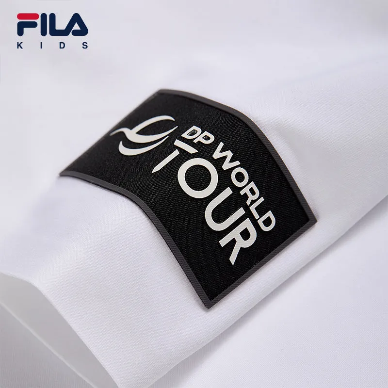 (130-165cm) FILA KIDS PERFORMANCE GOLF Girl's Short Sleeve Polo in White