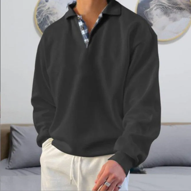 1/4 BUTTON CASUAL SWEATSHIRT