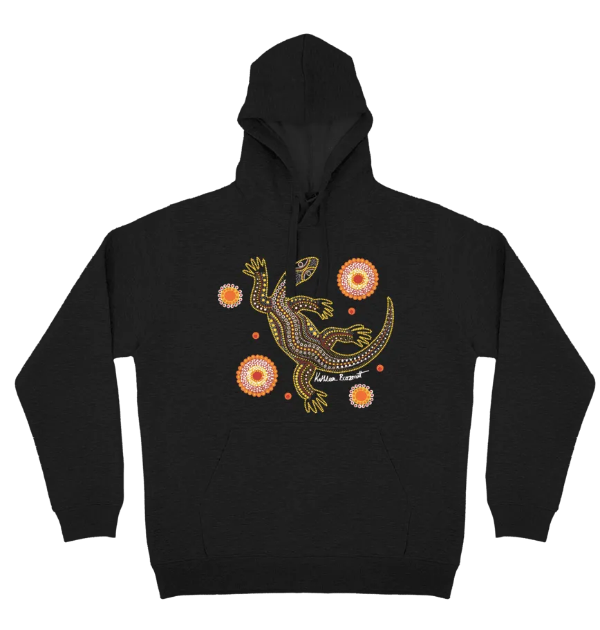 Adults Cozy Hoodie - Sand Goanna By Kathleen Buzzacott