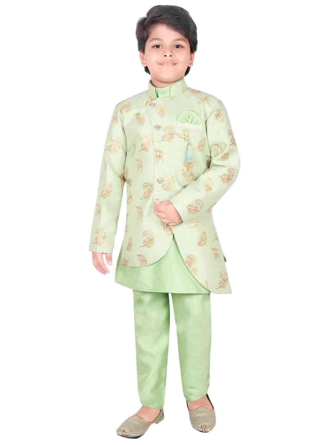 Ahhaaaa Ethnic Wear Sherwani Kurta and Pyjama Set For Boys