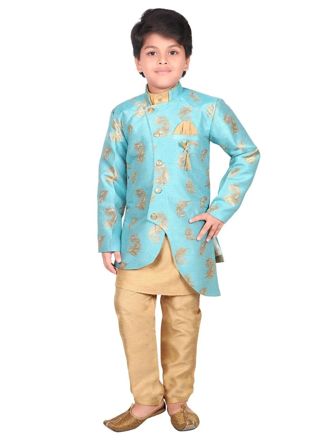 Ahhaaaa Ethnic Wear Sherwani Kurta and Pyjama Set For Boys