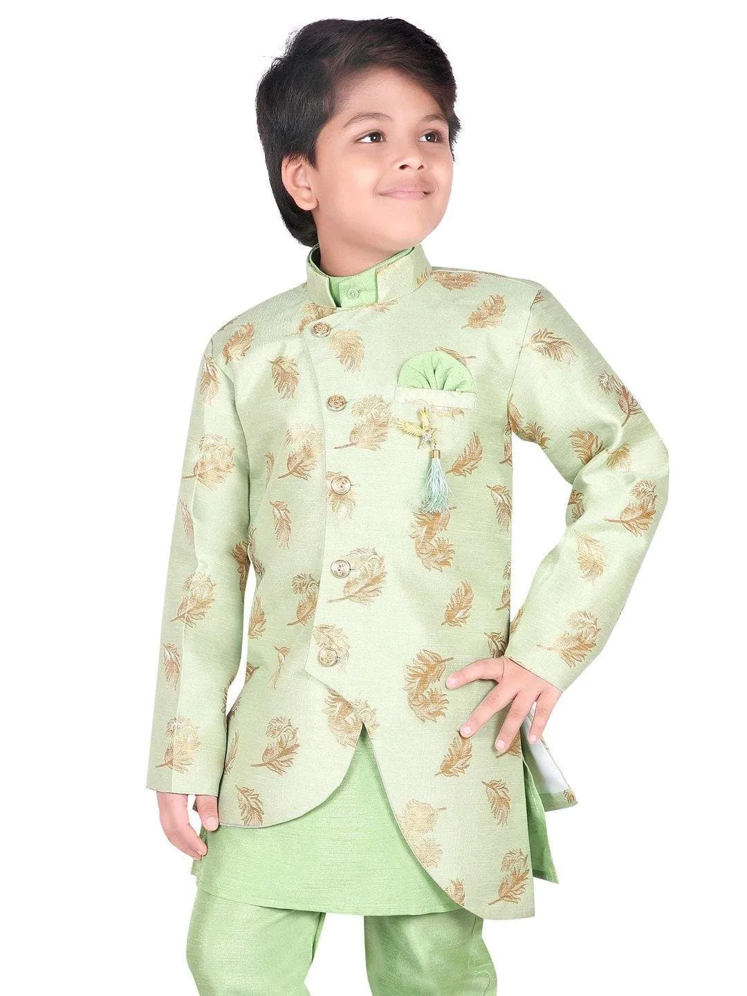 Ahhaaaa Ethnic Wear Sherwani Kurta and Pyjama Set For Boys