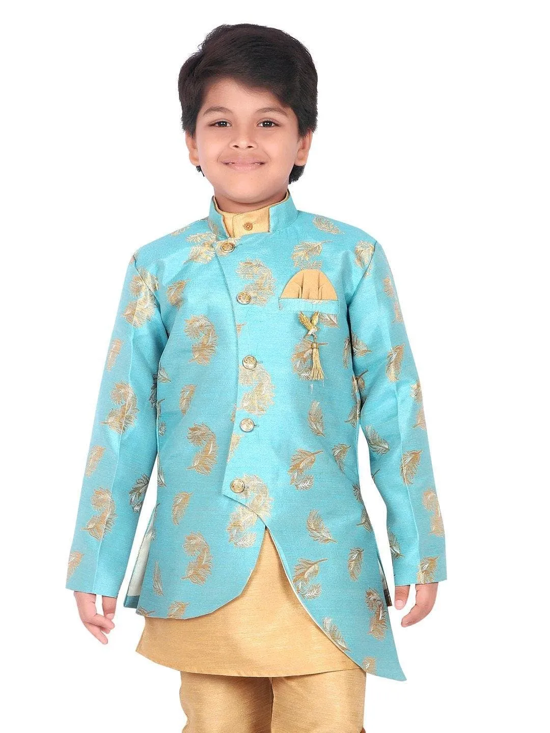 Ahhaaaa Ethnic Wear Sherwani Kurta and Pyjama Set For Boys