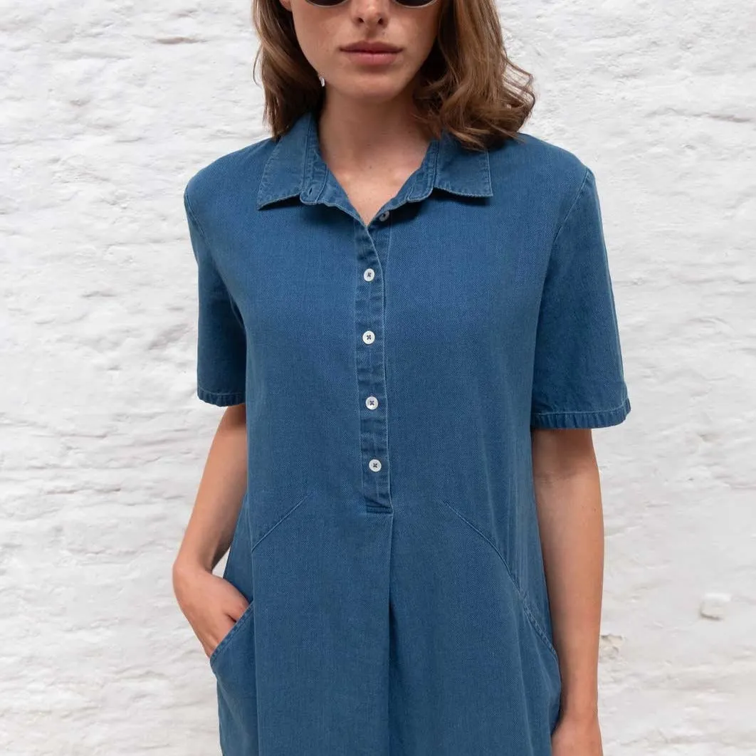 Alexa Dress - Textured Denim