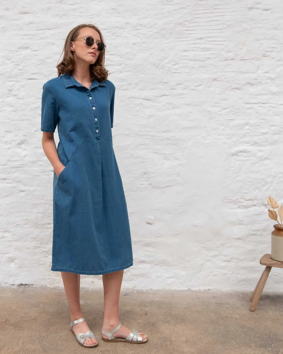 Alexa Dress - Textured Denim