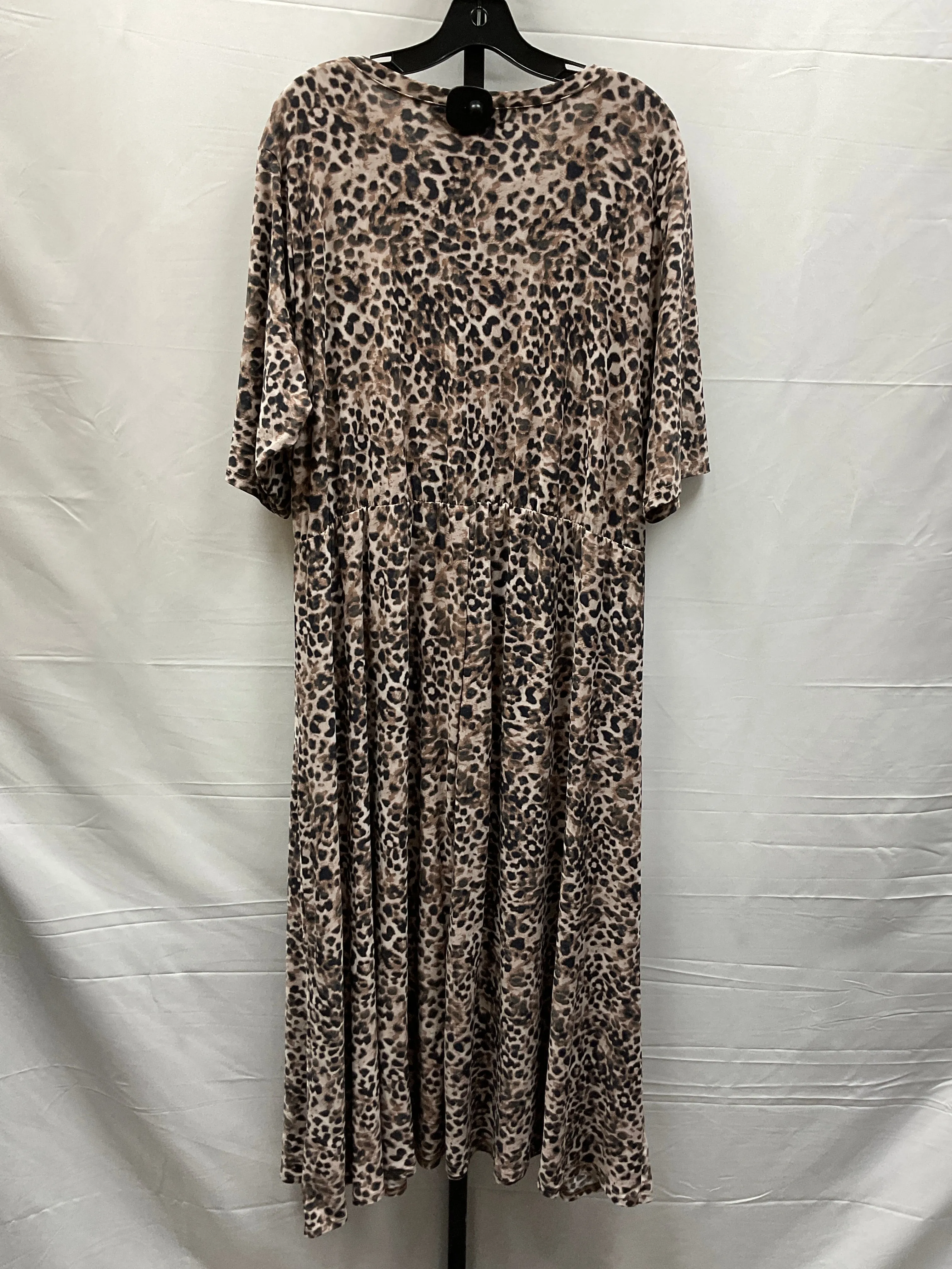 Animal Print Dress Casual Maxi Attitude, Size 3x