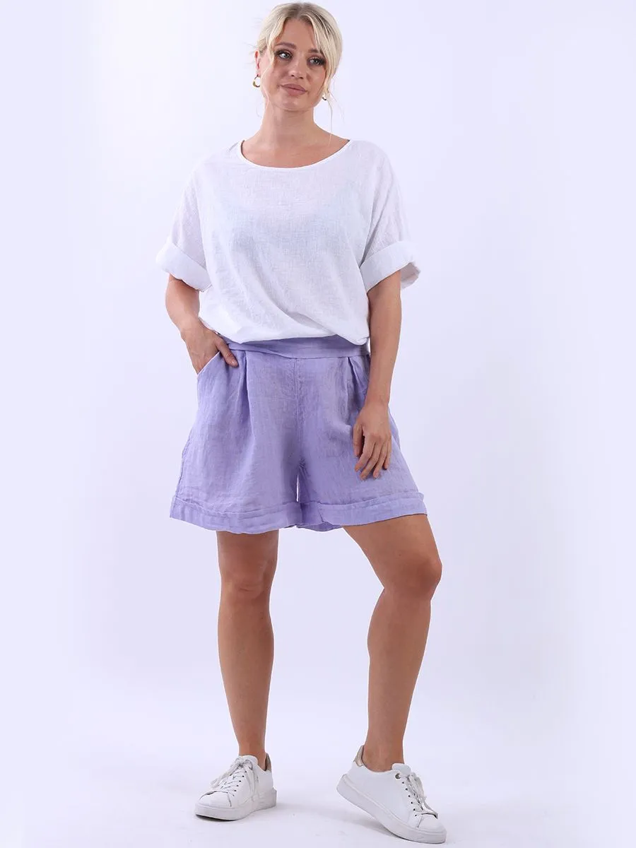 Anne   Kate Italian Casual Plain Linen Shorts