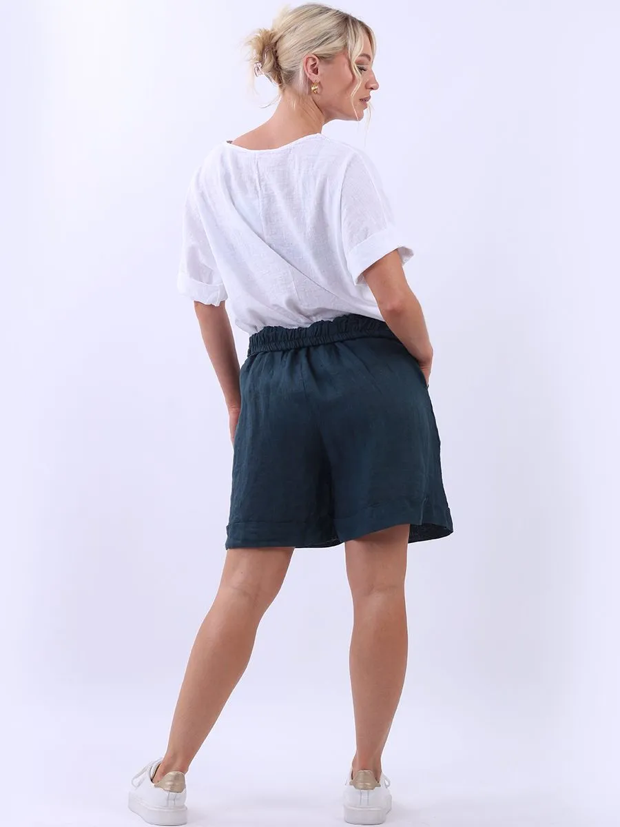 Anne   Kate Italian Casual Plain Linen Shorts