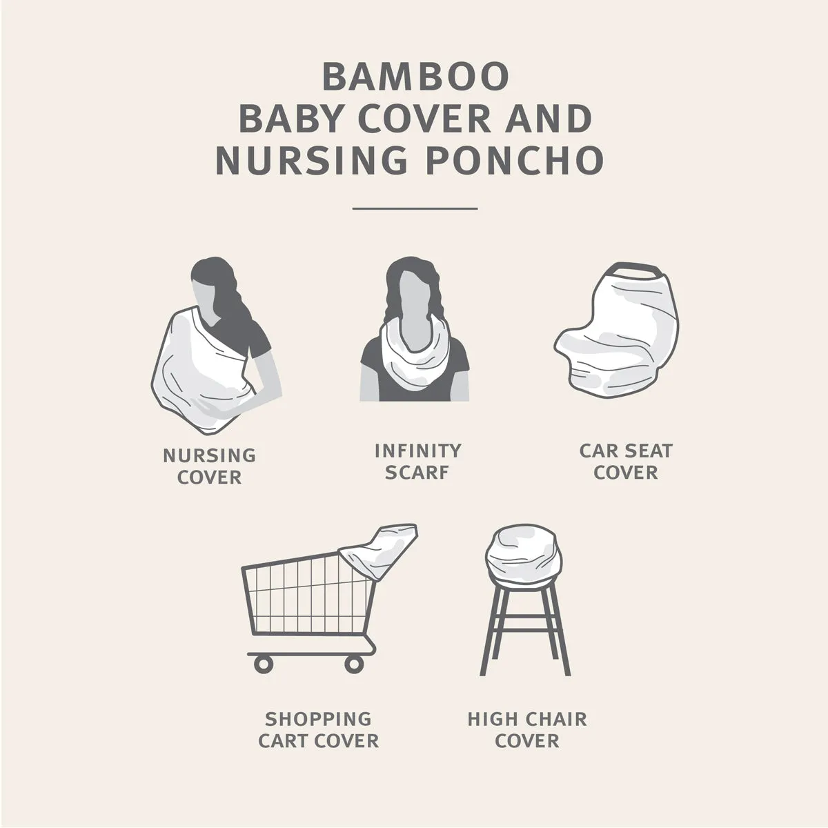 Bamboo Baby Cover & Nursing Poncho (Cozy Bulldog Print)