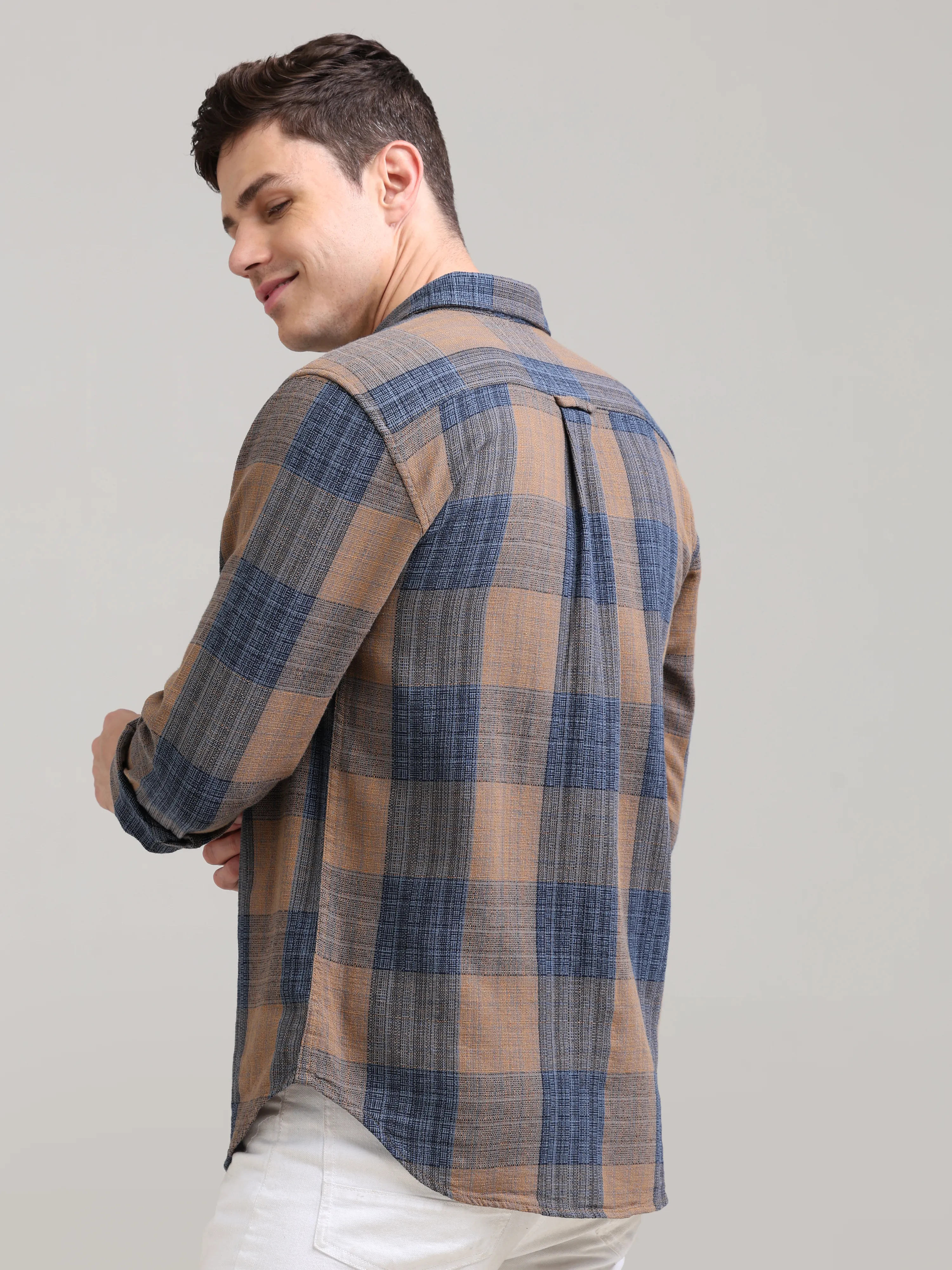 Beep Sea blue Casual Check Shirt