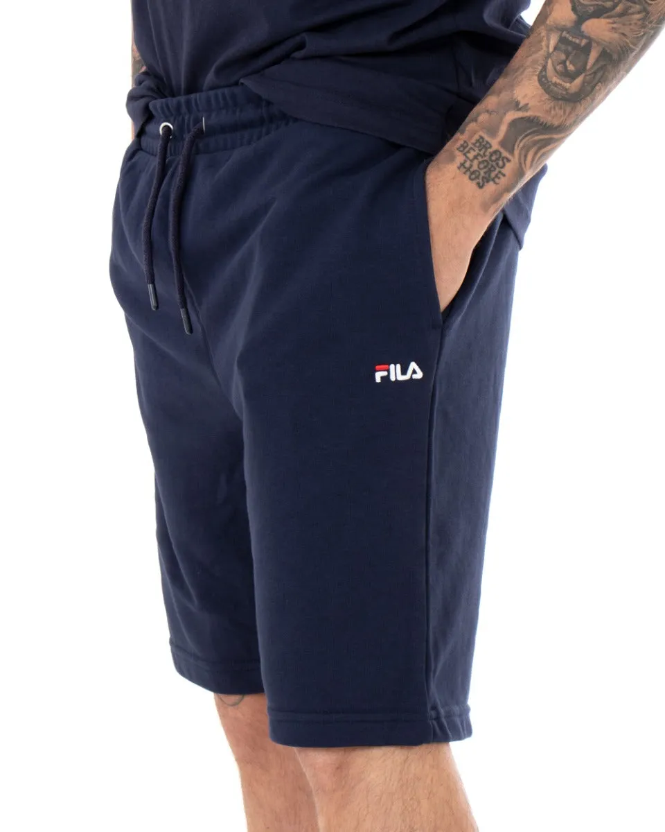 Bermuda Pantaloncino Tuta Blu Uomo Fila Logo Small Eldon Sweat GIOSAL-PC1613A