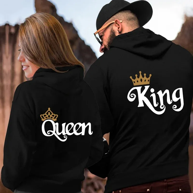 Boyfriend Girlfriend Casual QUEEN KING Pullover Hoodies