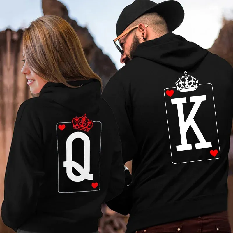 Boyfriend Girlfriend Casual QUEEN KING Pullover Hoodies