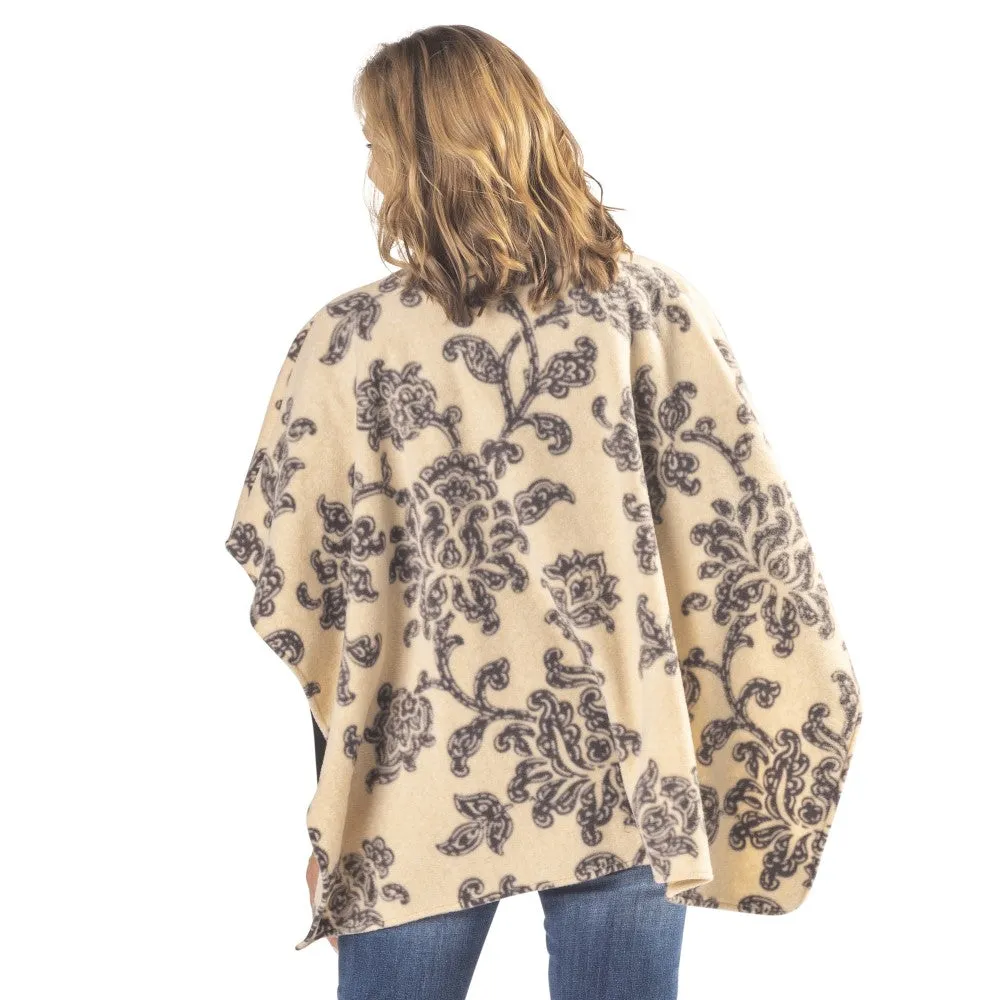 Bridget Cozy Coat 4 Button Fleece Poncho