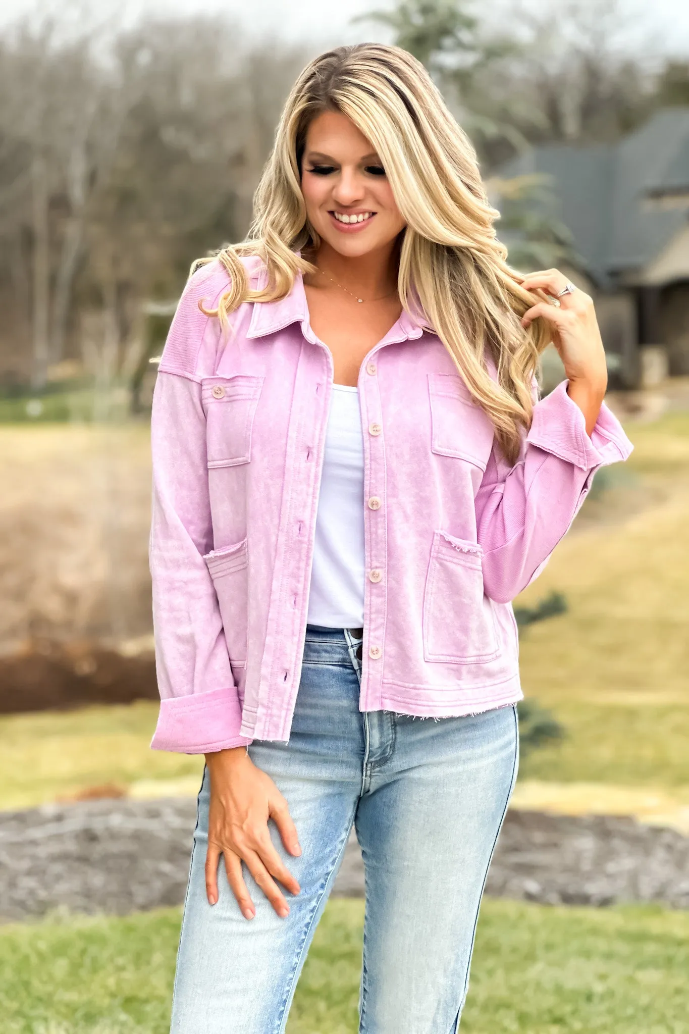 Campfire Cozy Jacket : Lavender Pink