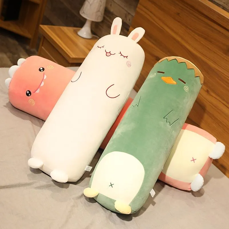 Cartoon Animal Dinosaur Pig Bunny Teddy Bear Husky Duck Plush Toys Stuffed Soft Long Sleep Pillow Doll Cushion Kids Girls Gift