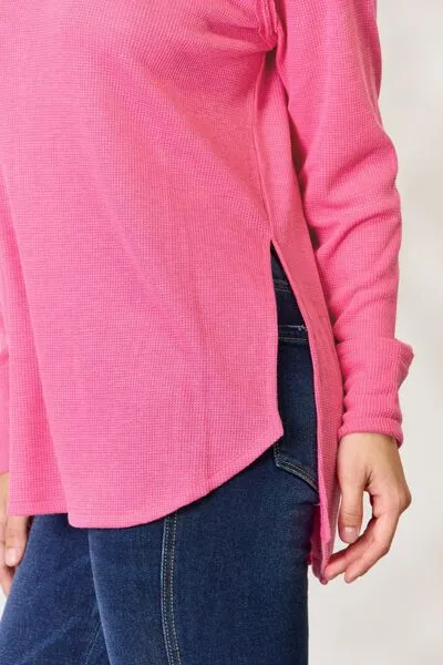 Casual Comfort Long Sleeve Top in Fuchsia