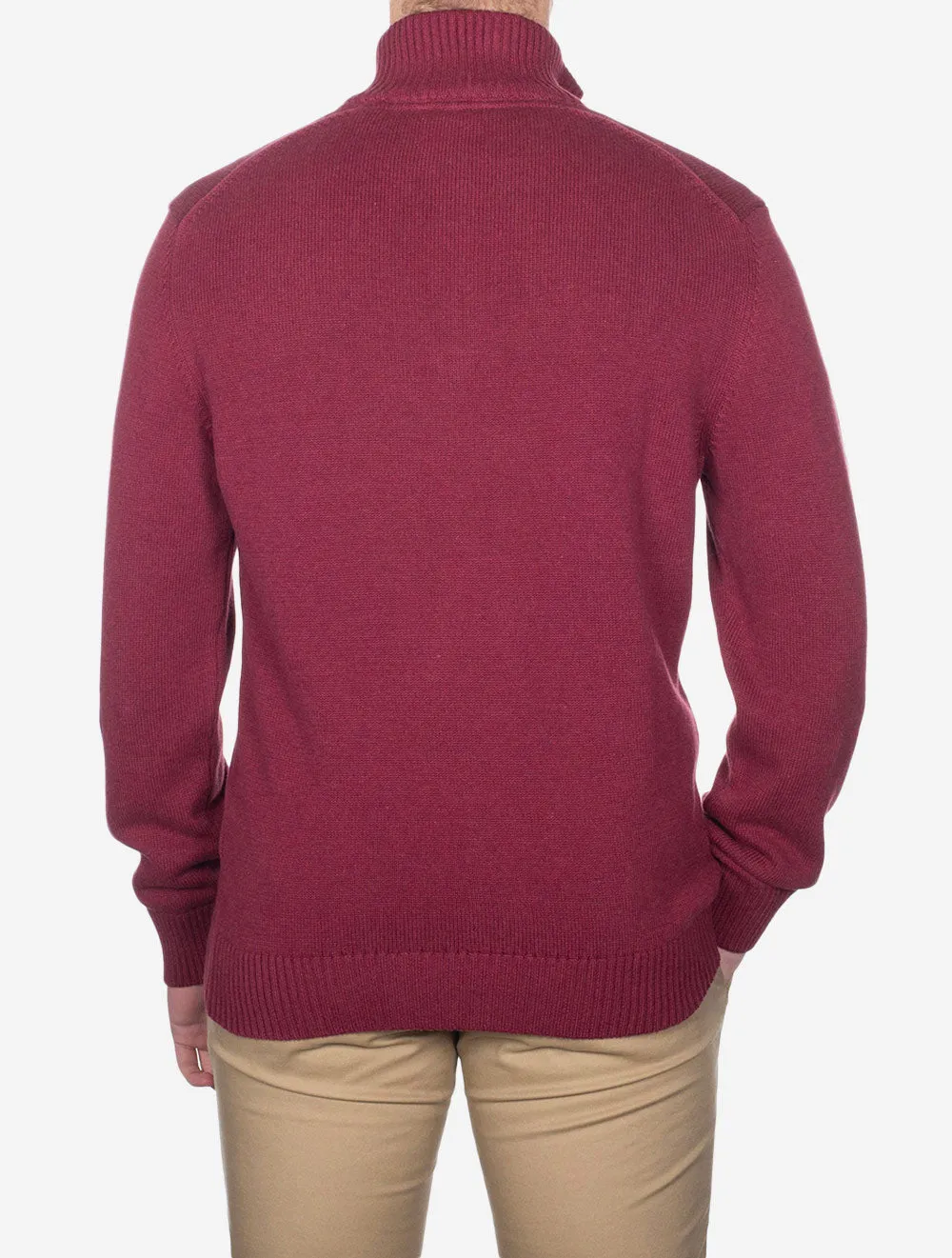 Casual Cotton Half Zip Plumped Red