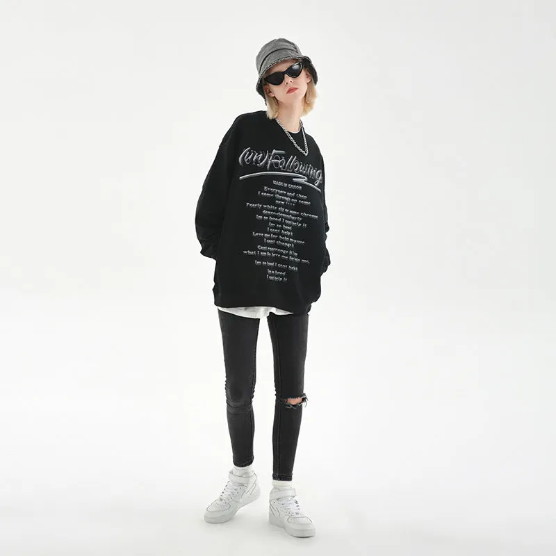 Casual direct spray printed Oversize Unisex Sweatshirt