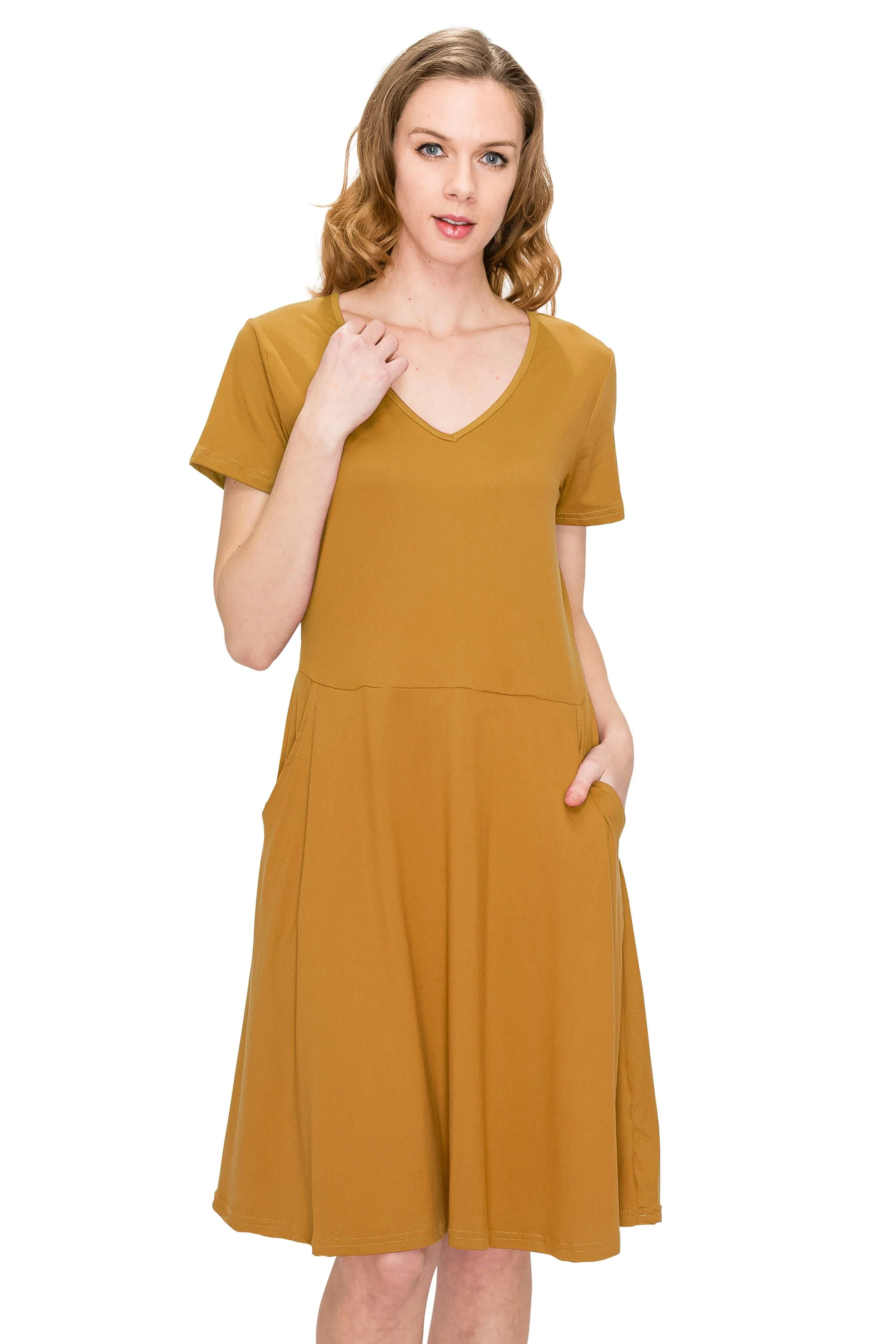 Casual Short Sleeve T Shirt Swing Dress