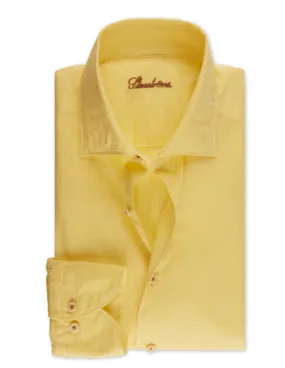 Casual Yellow Poplin Shirt | Fitted Body