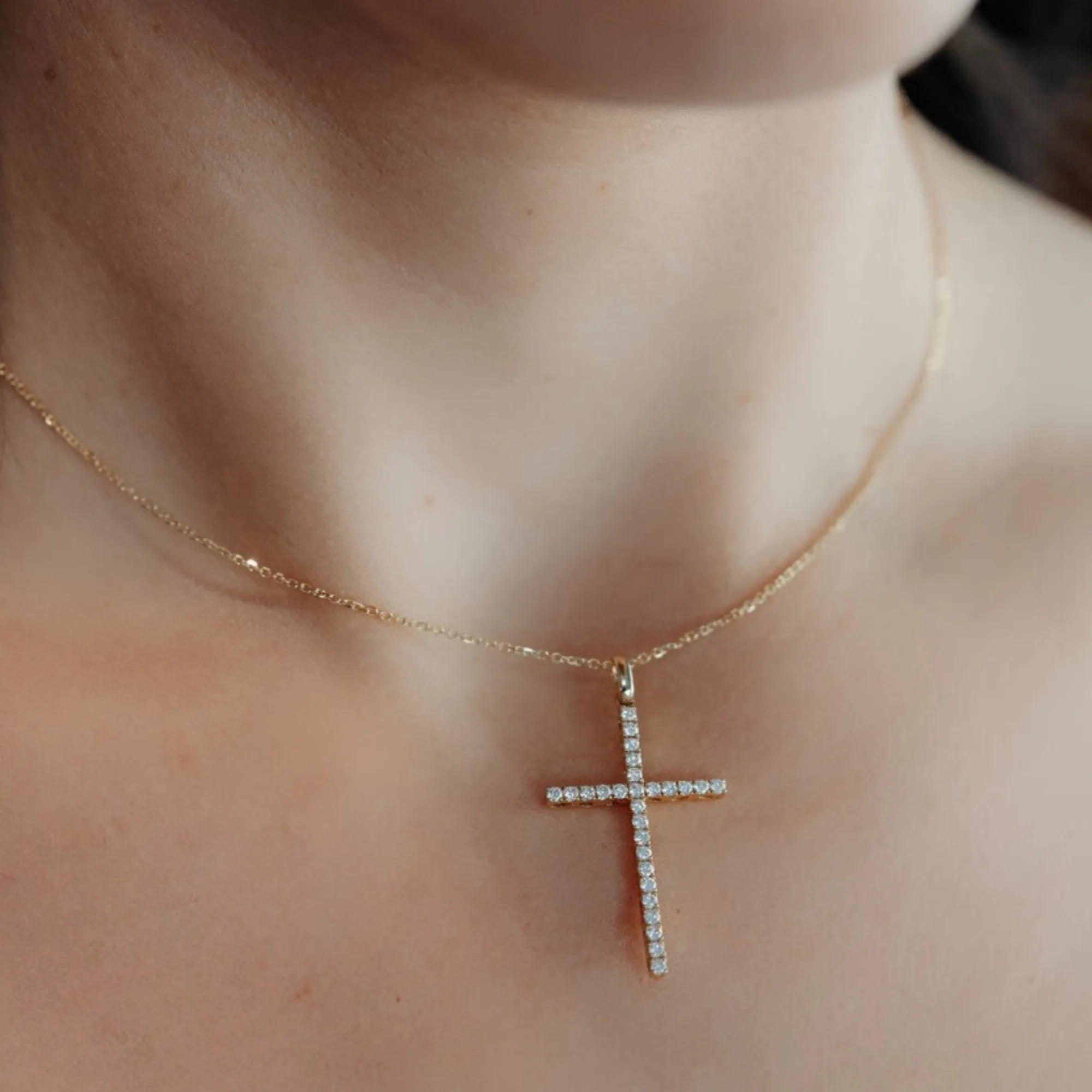 Classic Diamond Cross Pendant