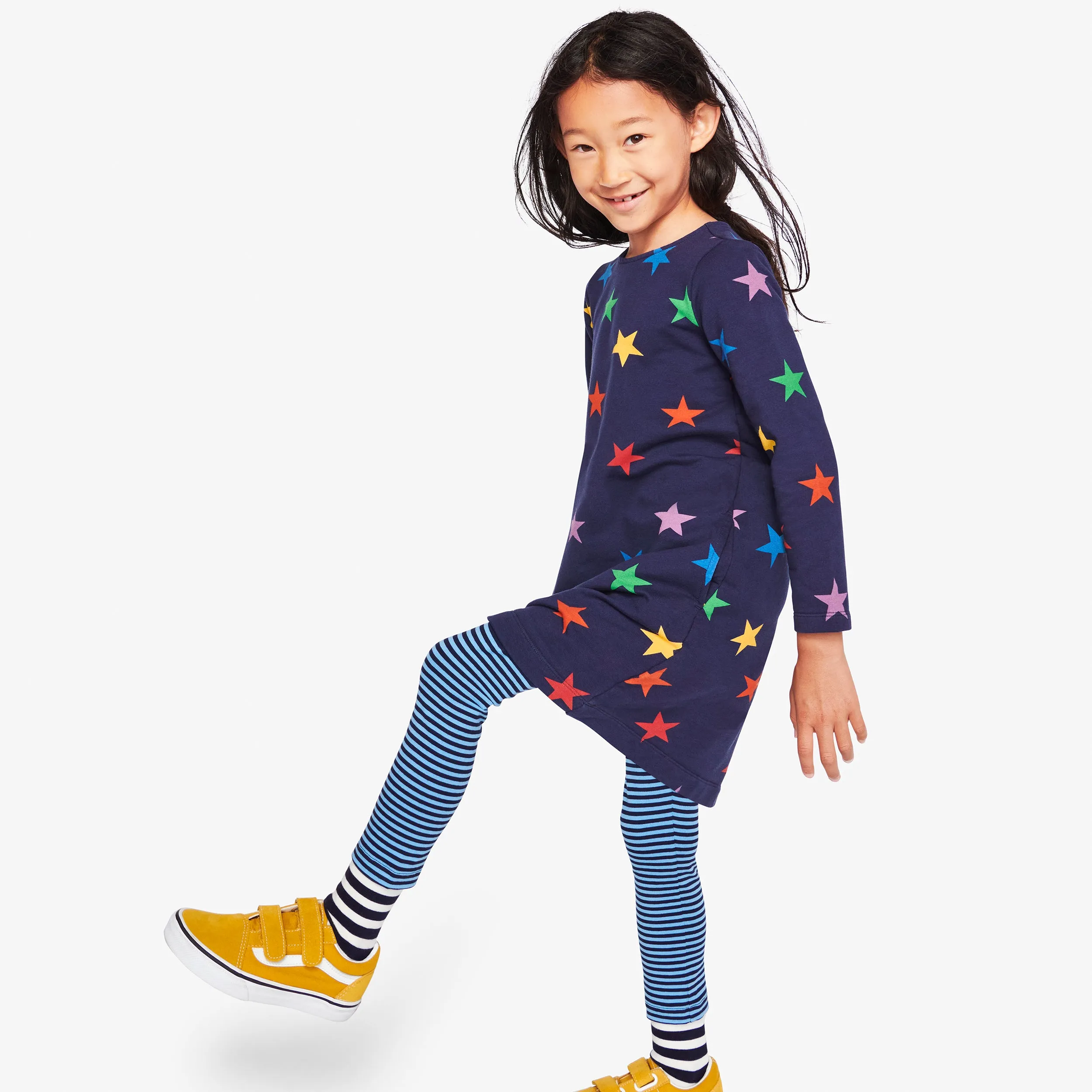 Clearance cozy dress in rainbow stars