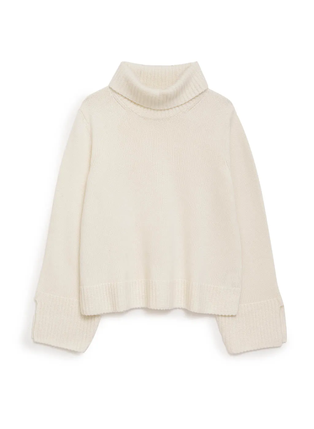 Cozy Cashmere Blend Turtleneck Sweater in Cream