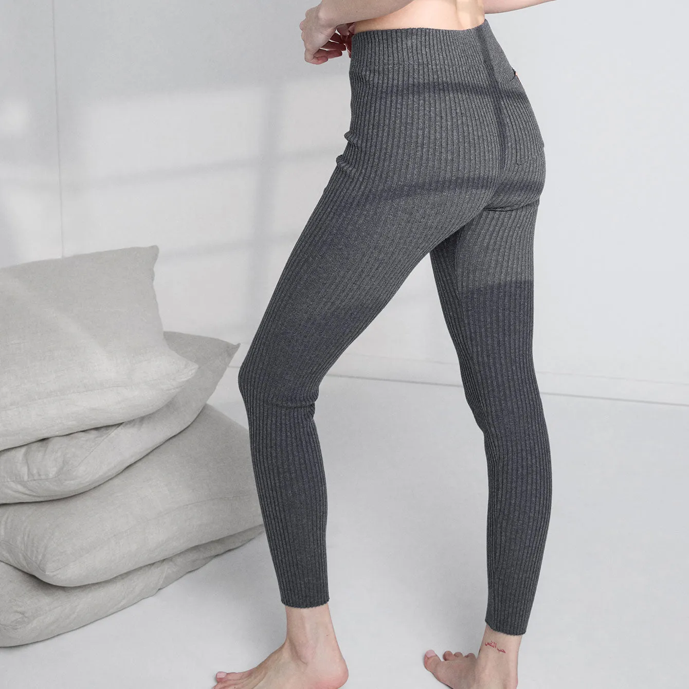 Cozy Cotton Silk Ribbed Legging