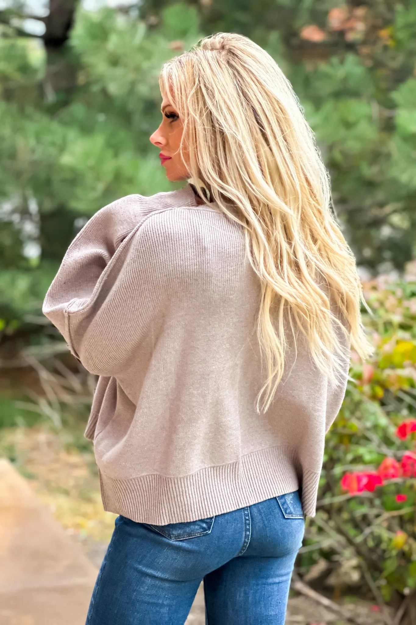 Cozy Era Relaxed Cropped Sweater : Stone