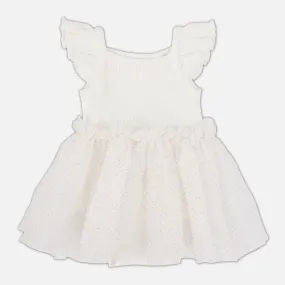 Cozy Flutter Tutu Dress - Coconut