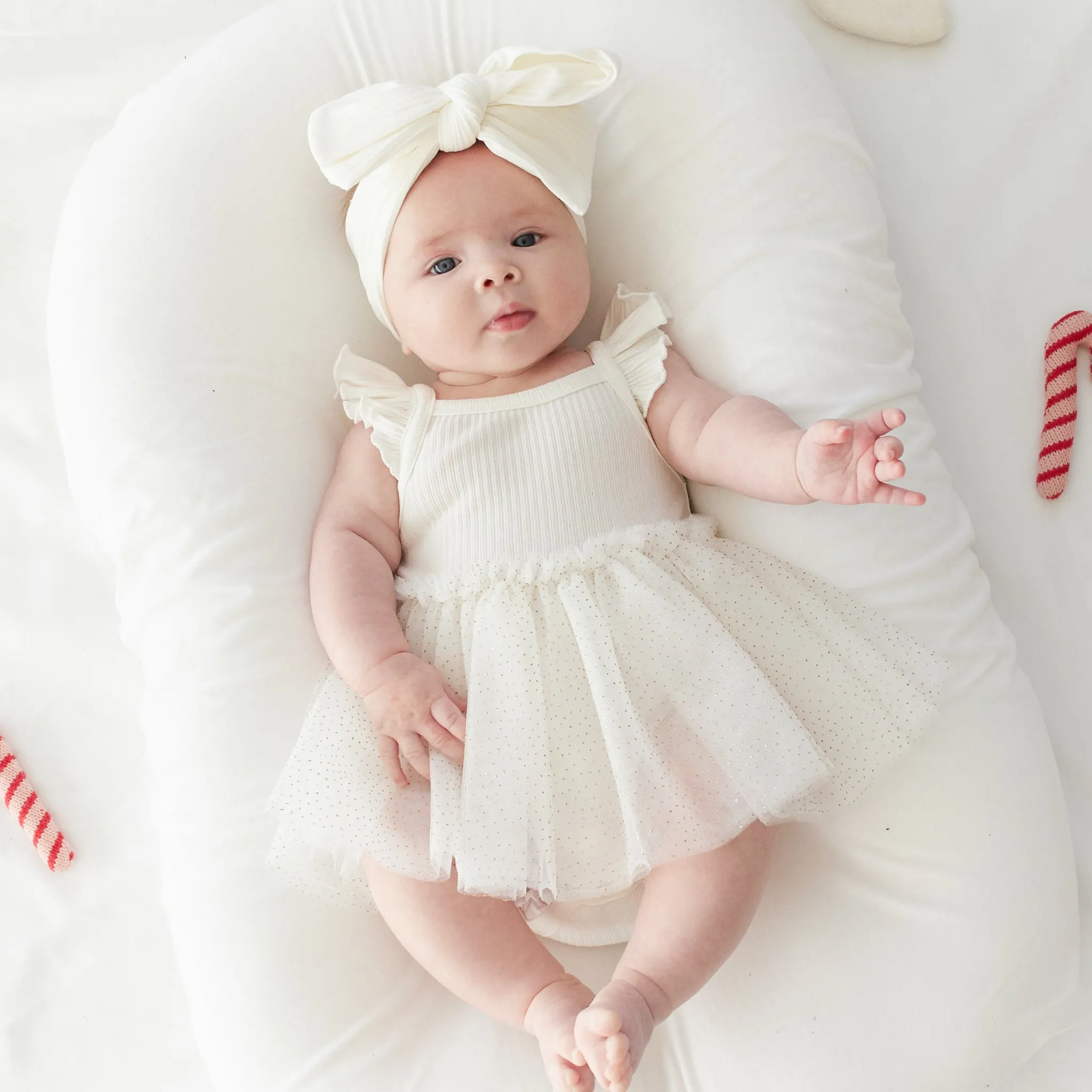 Cozy Flutter Tutu Dress - Coconut