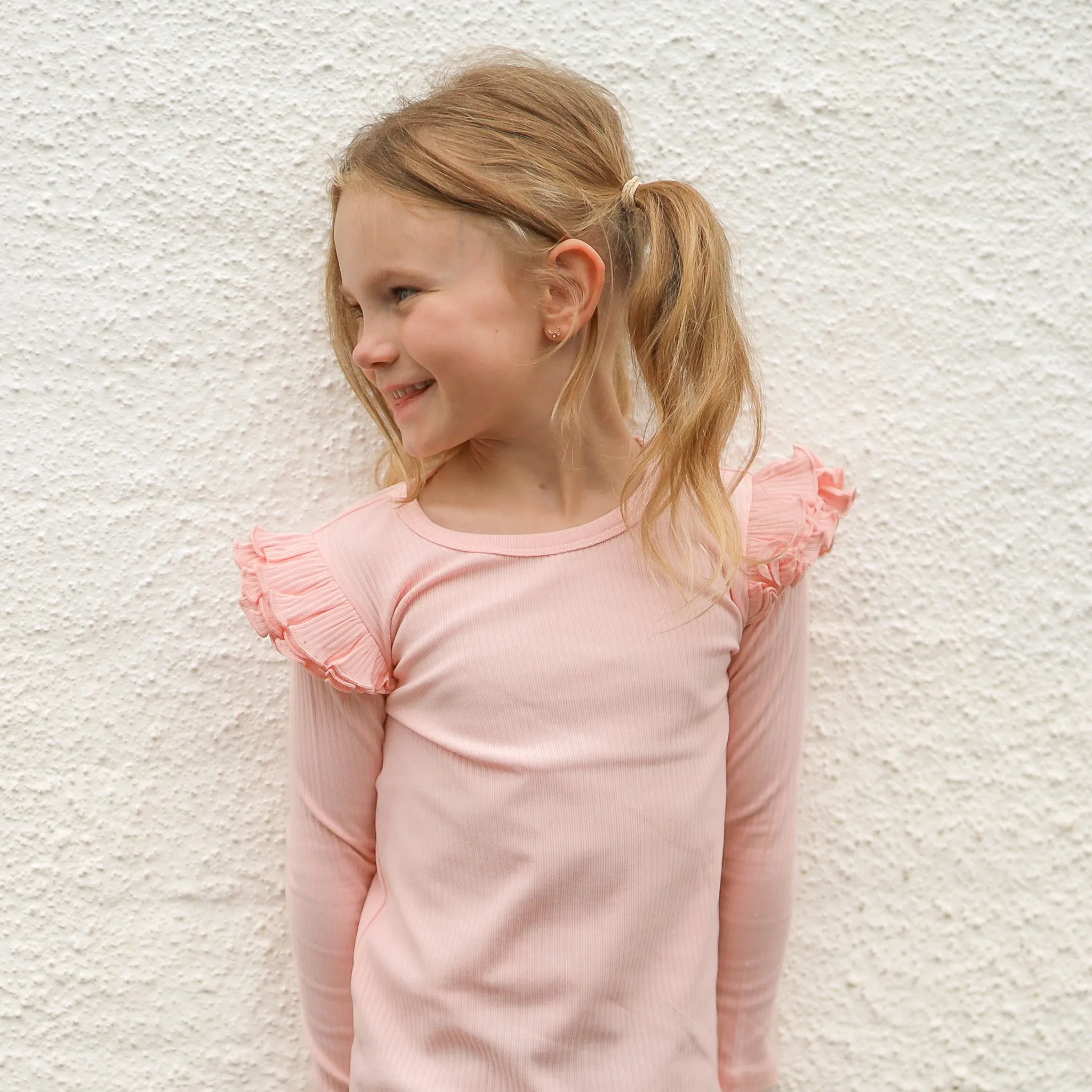 Cozy Long Sleeve Flutter - Peach Dust