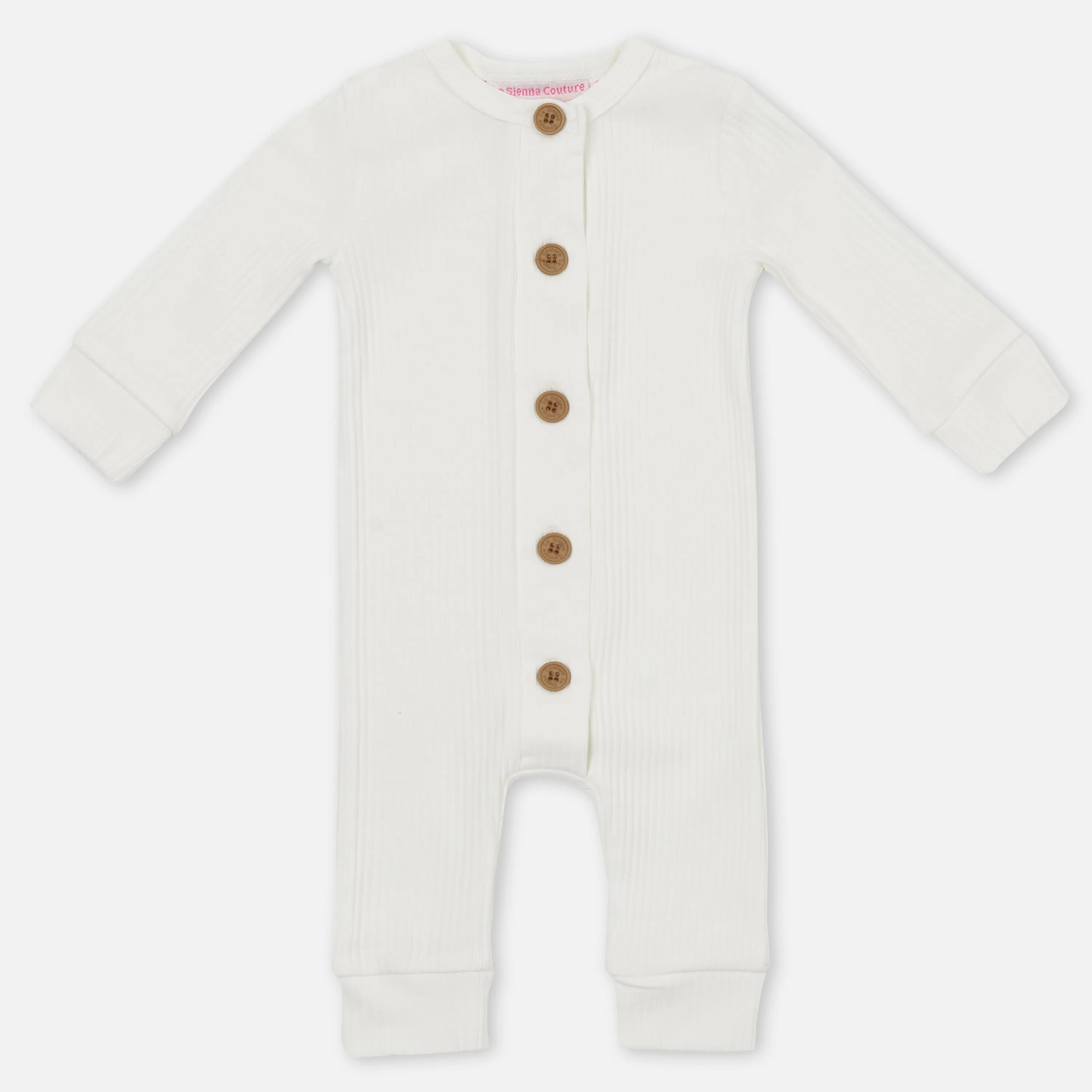 Cozy Long Sleeve Louie Romper - Coconut Milk