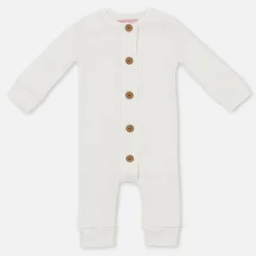 Cozy Long Sleeve Louie Romper - Coconut Milk