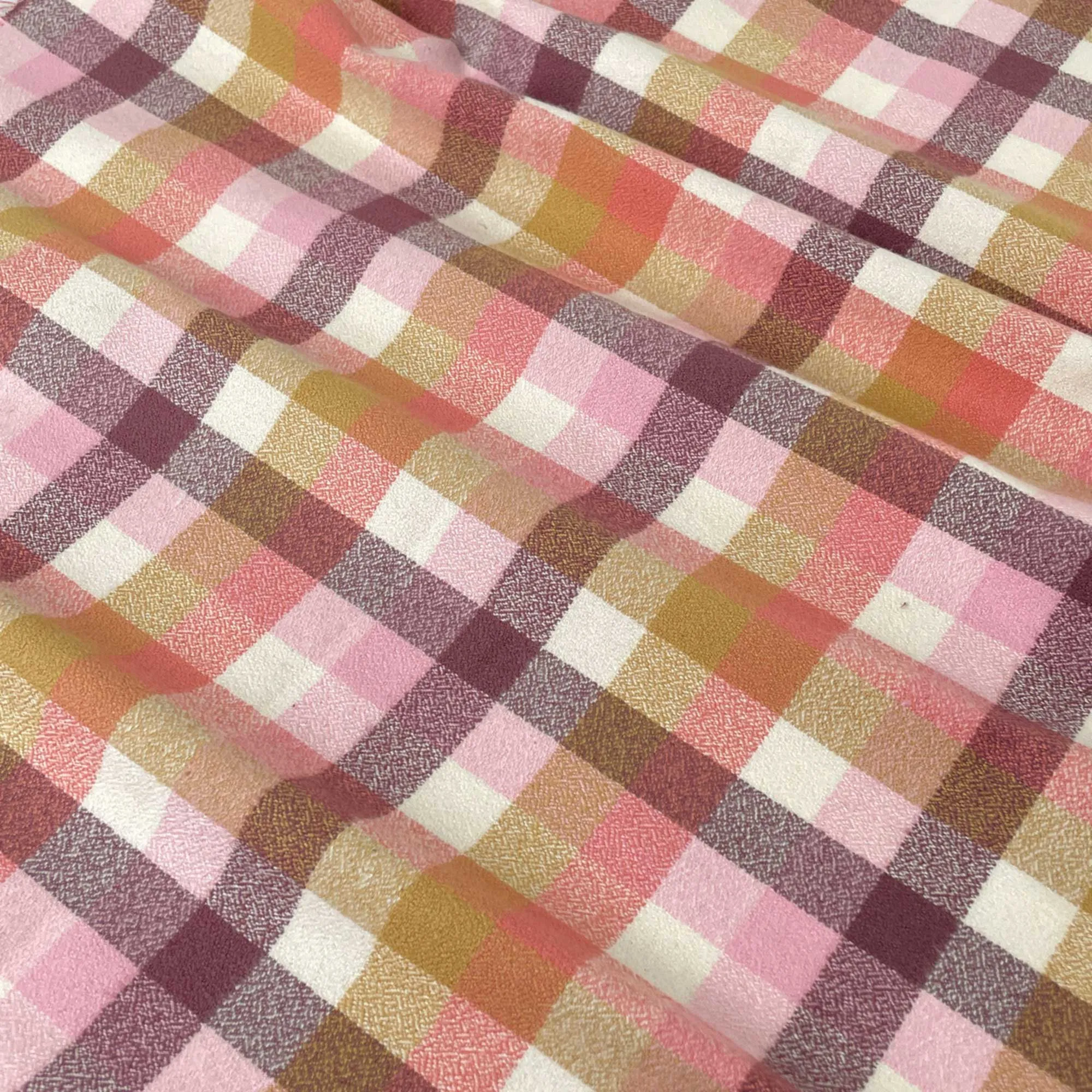 Cozy Organic Cotton Flannel in Honeysuckle Check