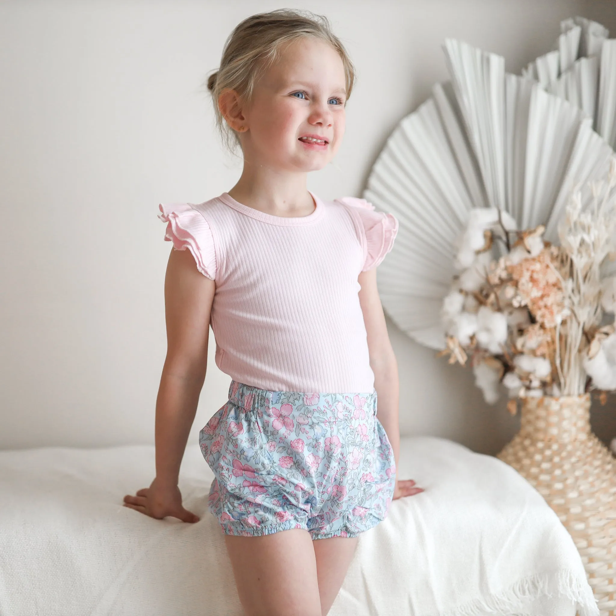 Cozy Short Sleeve Flutter - Petal Pink