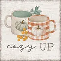 Cozy Up  Fall  - Square Coasters - 4 Inch