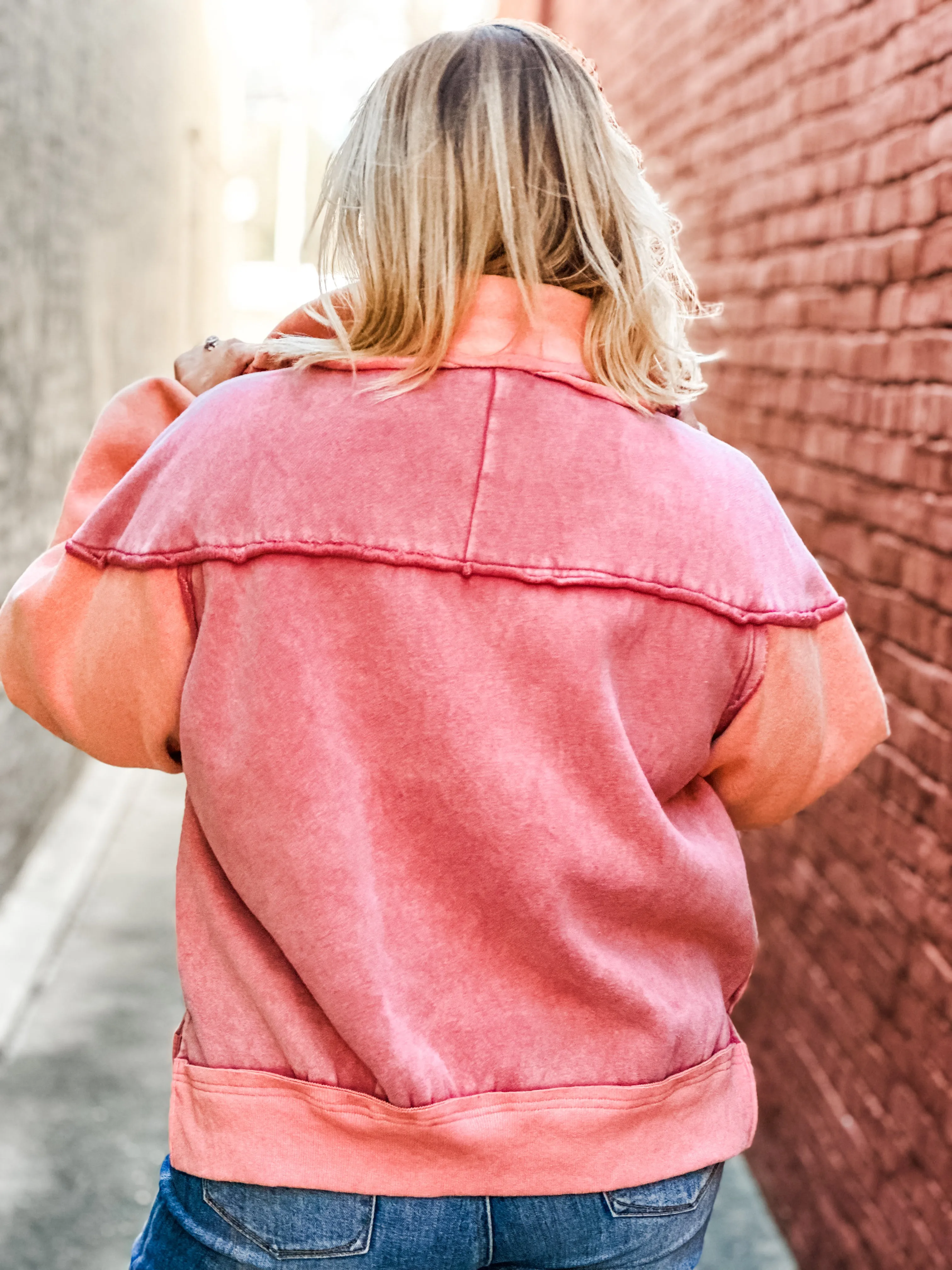 Cozy Up Vintage Wash Half Zip Pullover