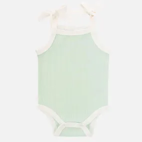 Cozy Vintage Tie-Up Singlet - Honeydew