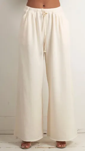 Cozy Wide Leg Sweatpant - Cream