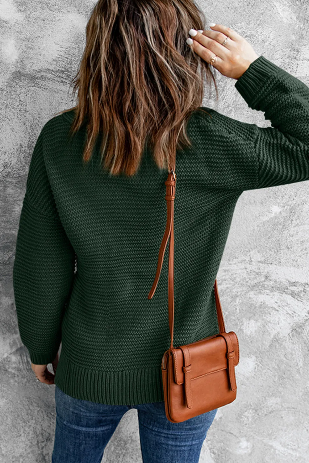 Dark Green Cozy Long Sleeves Turtleneck Sweater