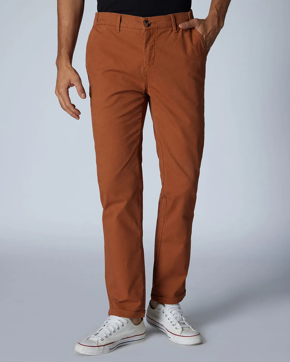 Dusky Casual Stretch Chinos - Brown