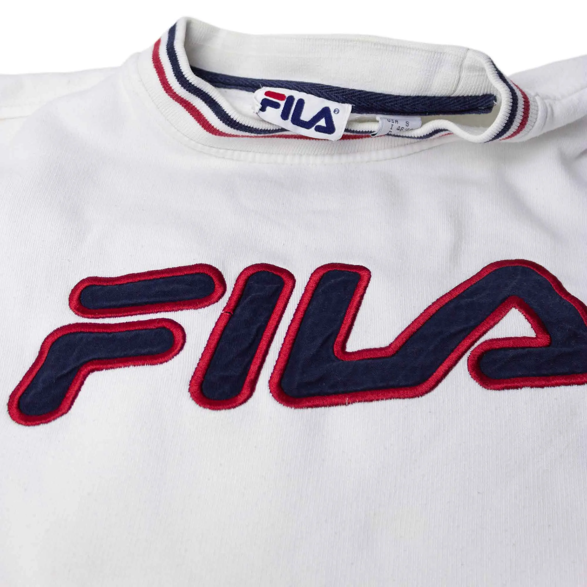 FILA 90s Embroidered Spellout Sweatshirt (S)