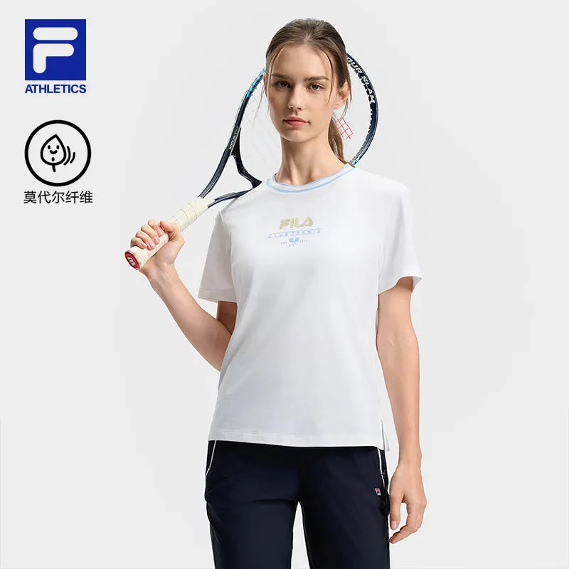 FILA CORE ATHLETICS TENNIS1 ART IN SPORTS Women Short Sleeve T-shirt (Light Blue / Navy / White)