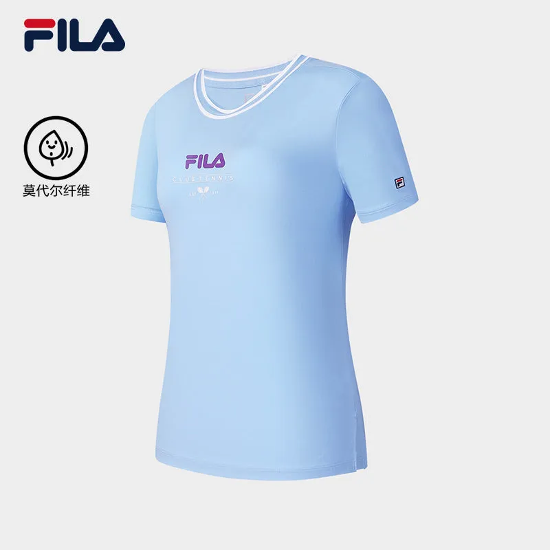 FILA CORE ATHLETICS TENNIS1 ART IN SPORTS Women Short Sleeve T-shirt (Light Blue / Navy / White)