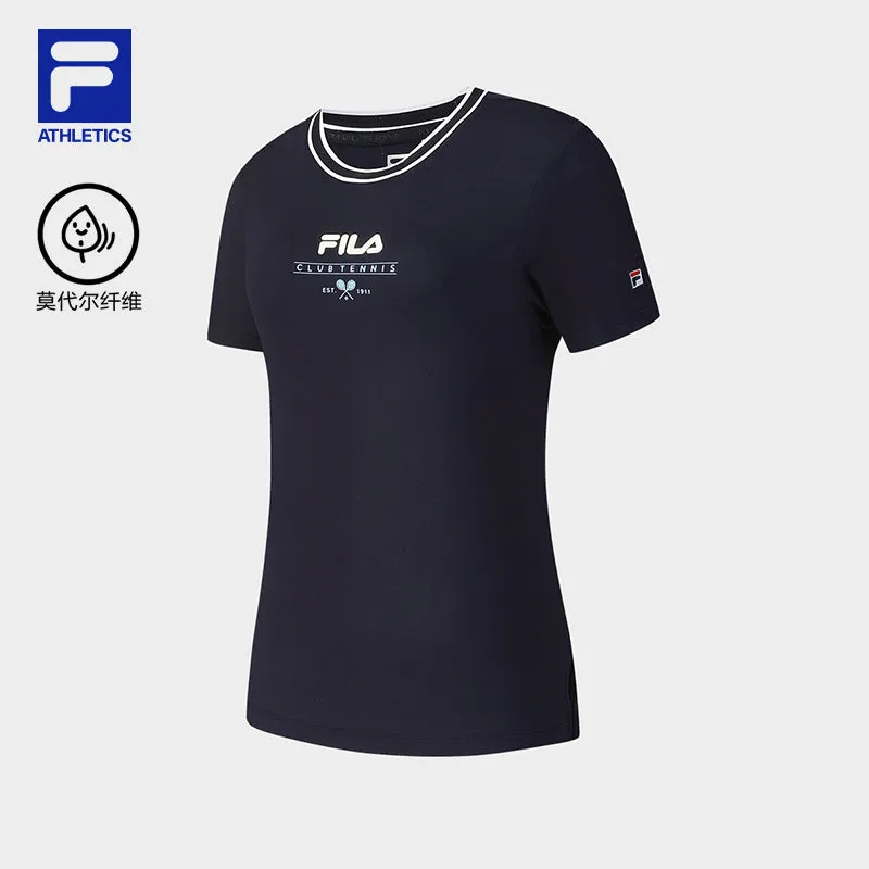 FILA CORE ATHLETICS TENNIS1 ART IN SPORTS Women Short Sleeve T-shirt (Light Blue / Navy / White)